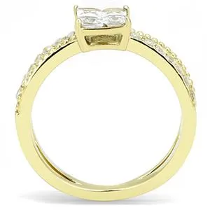 CJE3181 Wholesale Women's Stainless Steel IP Gold Clear AAA Grade CZ Fashion Ring