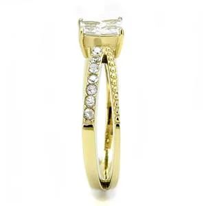 CJE3181 Wholesale Women's Stainless Steel IP Gold Clear AAA Grade CZ Fashion Ring