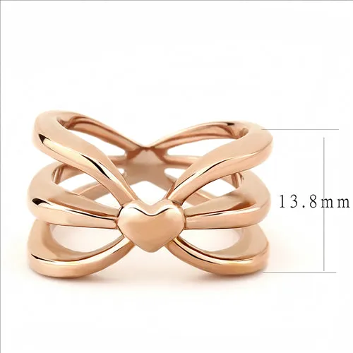 CJE3575 Wholesale Women's Stainless Steel IP Rose Gold Heart Ring