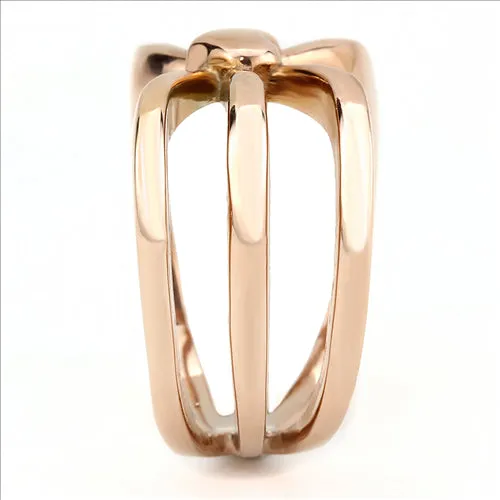 CJE3575 Wholesale Women's Stainless Steel IP Rose Gold Heart Ring