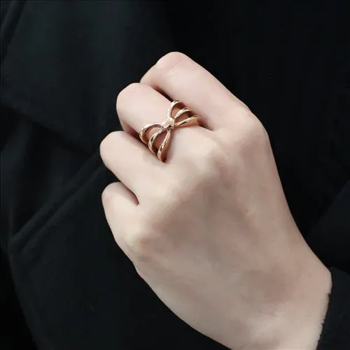 CJE3575 Wholesale Women's Stainless Steel IP Rose Gold Heart Ring