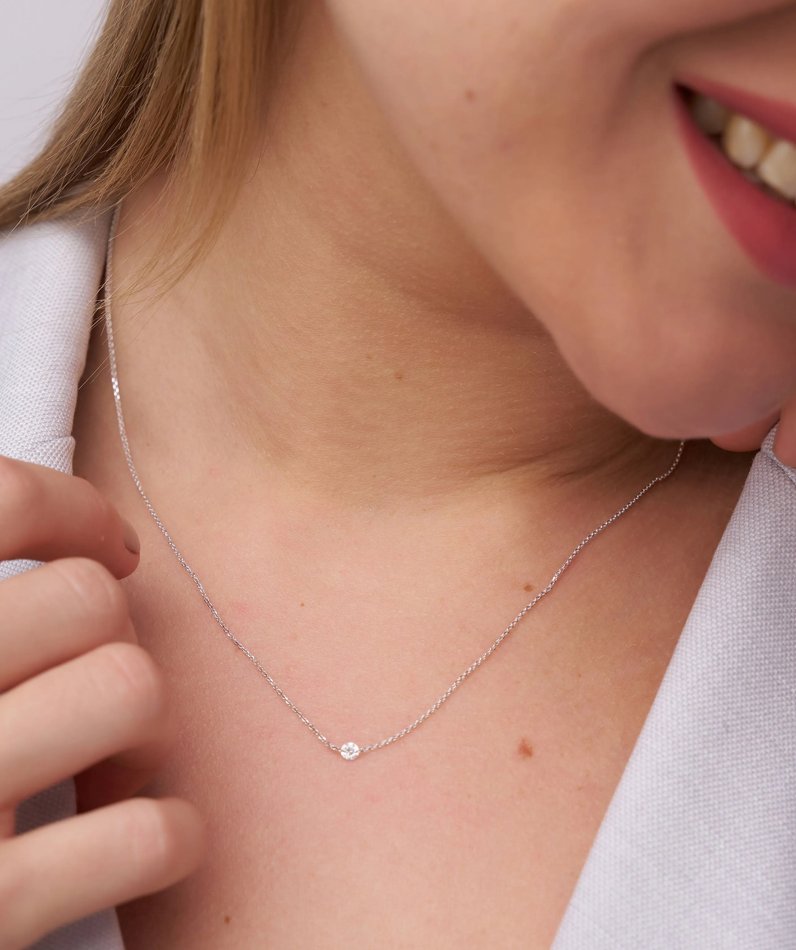 Classic Round-Cut Diamond Necklace