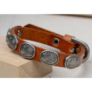 COLOR: BLACK - WRANGLER Vintage Look Genuine Leather Bracelet