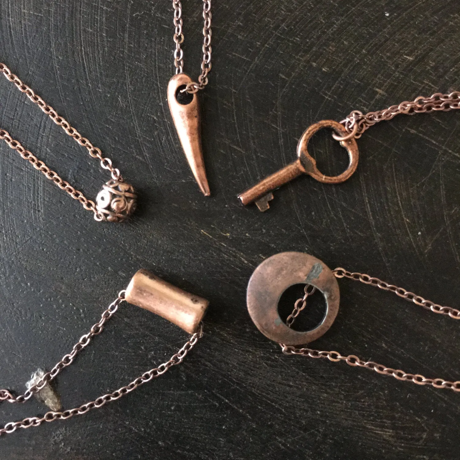 Copper spike Layering Necklace - Pointless.