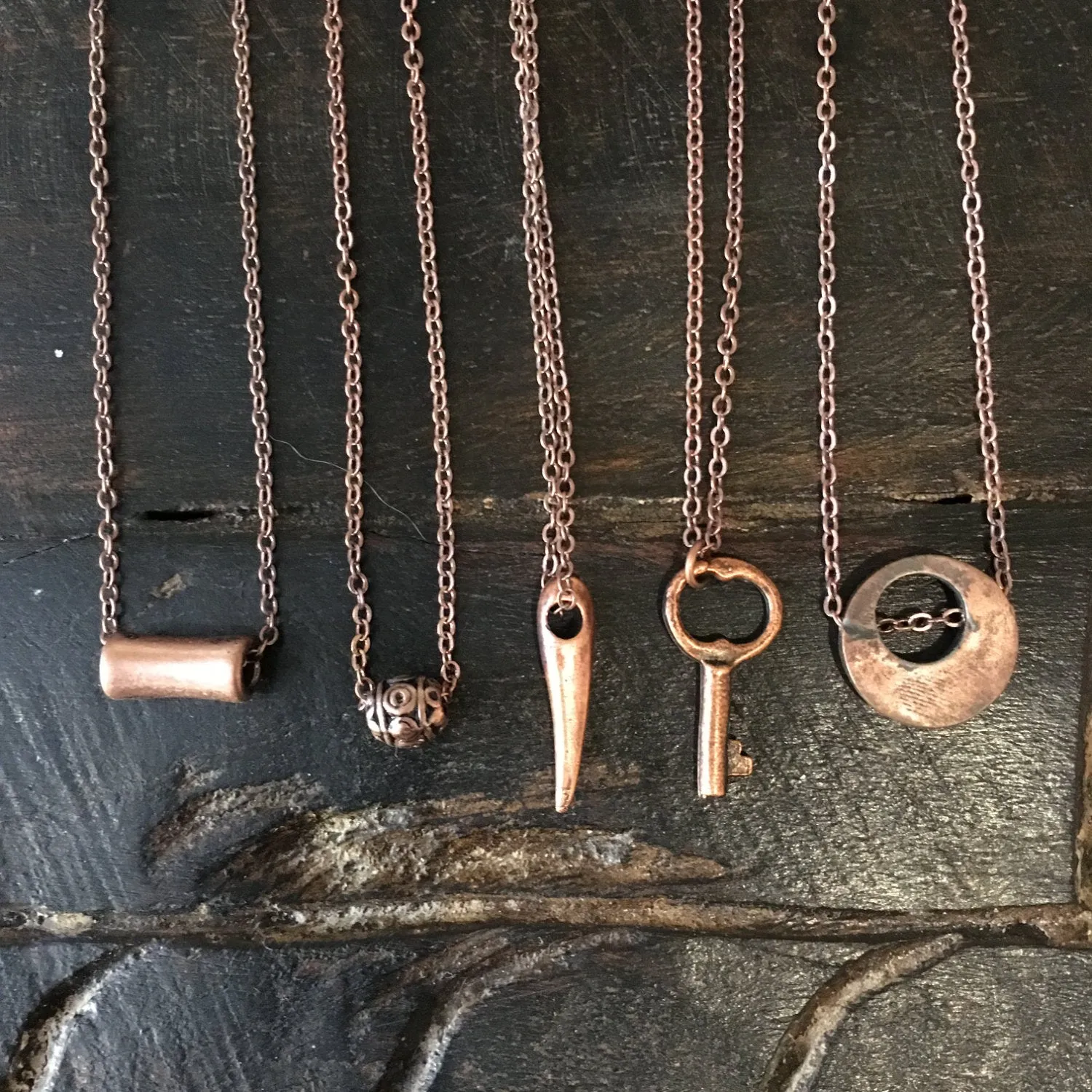 Copper spike Layering Necklace - Pointless.