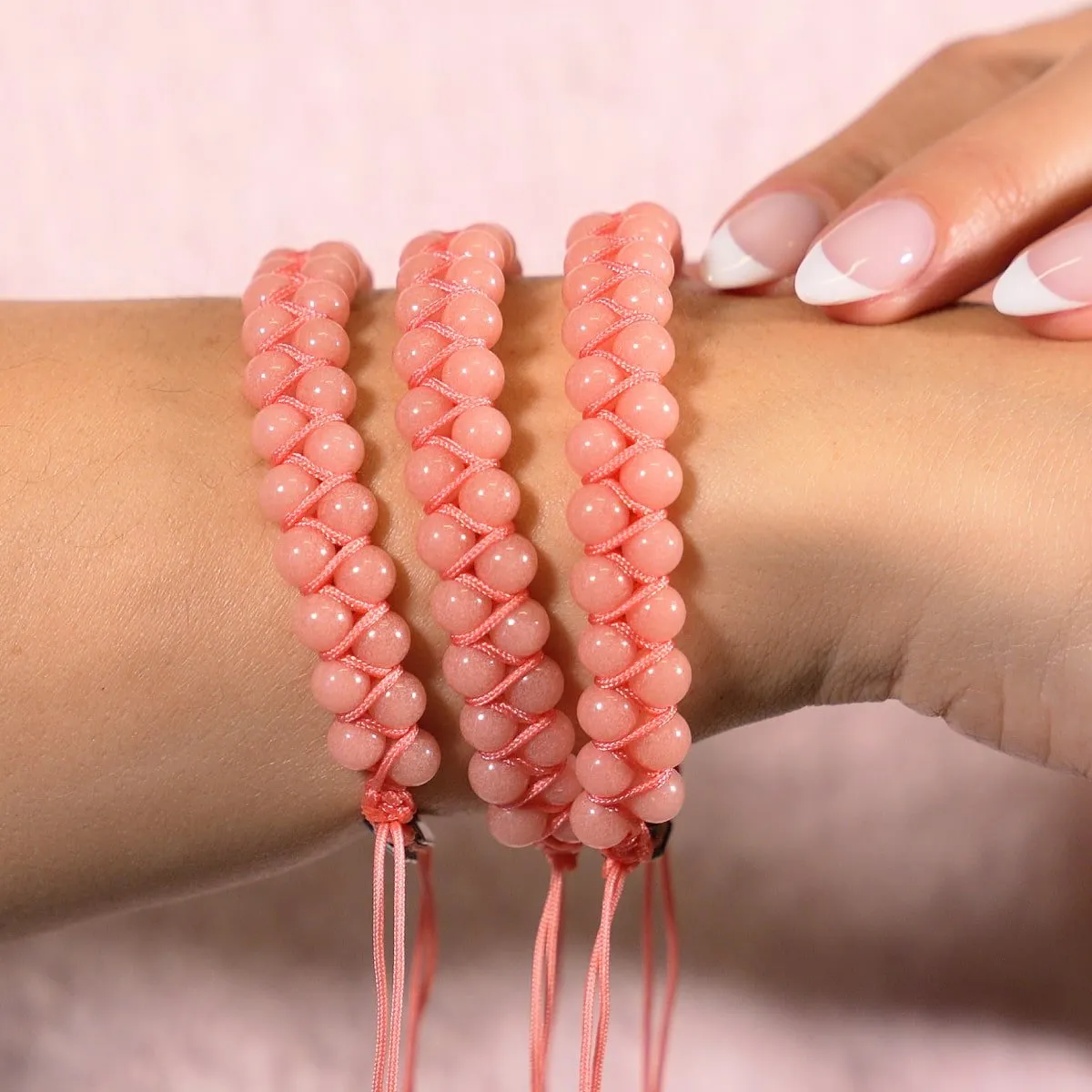 Coral | Lumos Ceramic | Vitality Macrame Bracelet