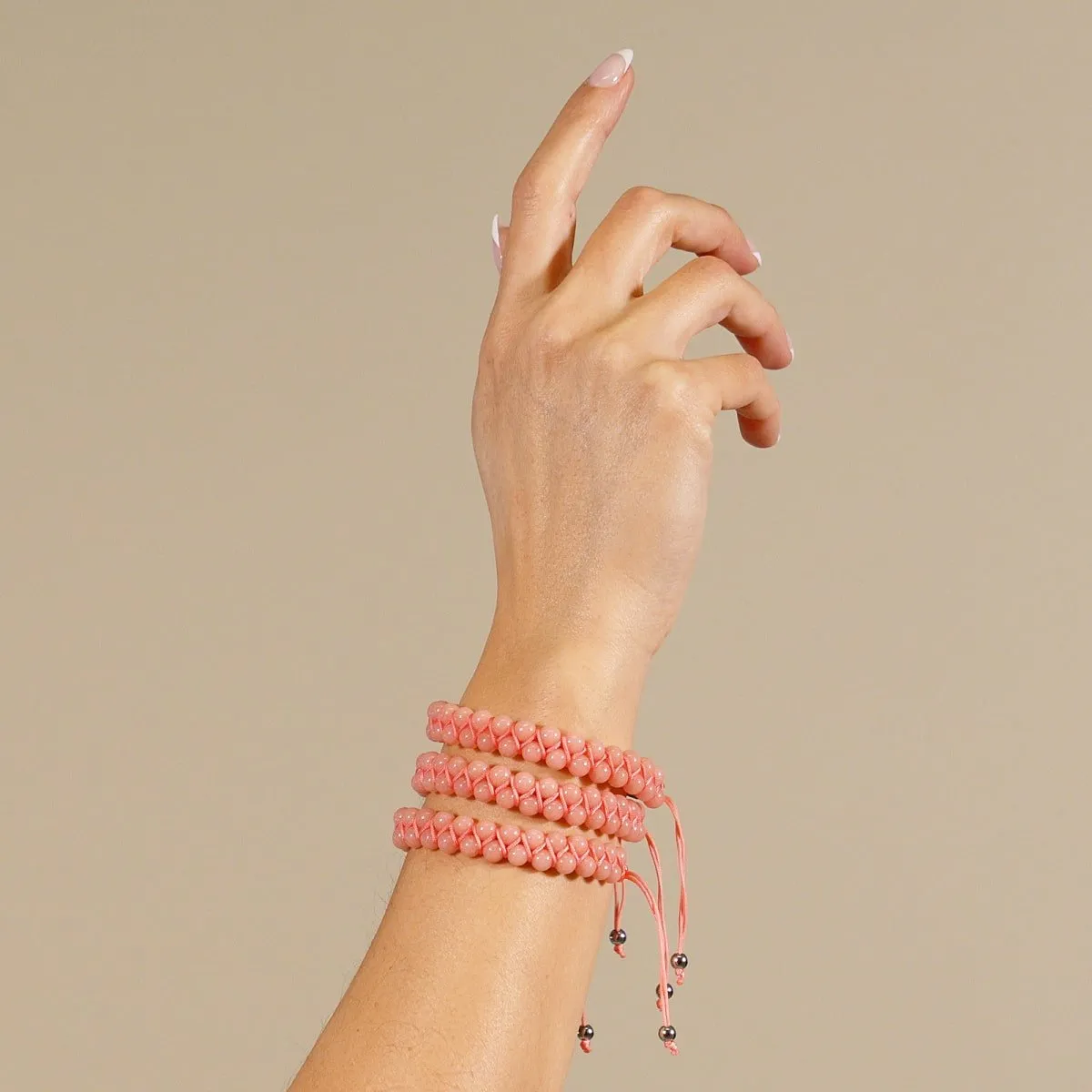 Coral | Lumos Ceramic | Vitality Macrame Bracelet