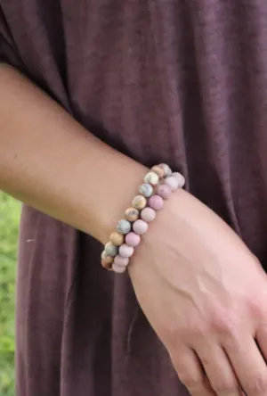 Crazy Lace Agate Native American Beaded Bracelet