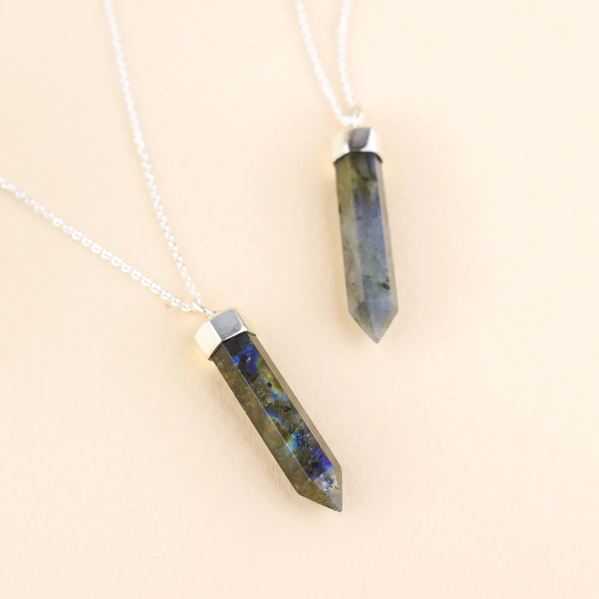 CRYSTAL POINT NECKLACE | LABRADORITE