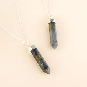CRYSTAL POINT NECKLACE | LABRADORITE