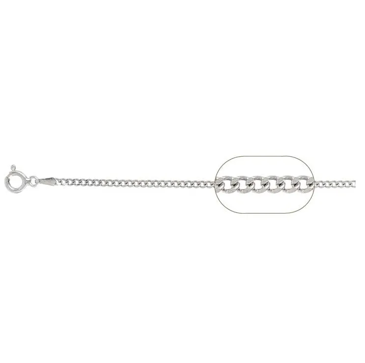 Curb (Diamond Cut) Bracelet in Sterling Silver (2.0mm) CD60