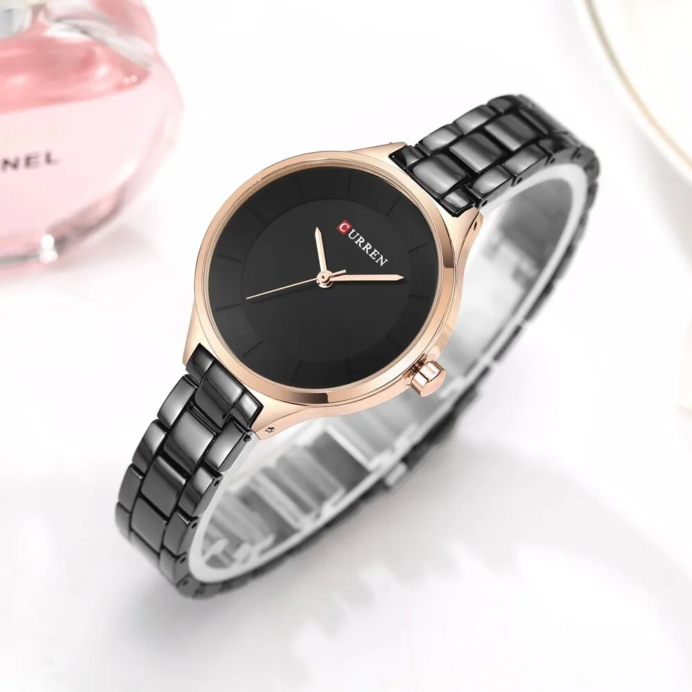 CURREN Brand Fashion Ladies Watches Stainless Steel Analog Quartz Women Clock Dress Casual Luxury Watch Woman Relogio Feminino