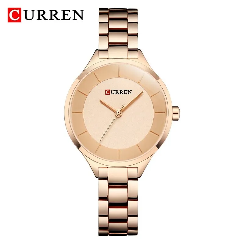 CURREN Brand Fashion Ladies Watches Stainless Steel Analog Quartz Women Clock Dress Casual Luxury Watch Woman Relogio Feminino