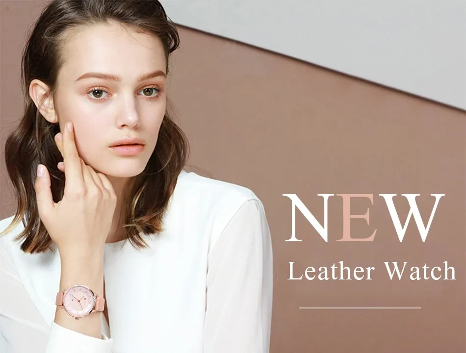 CURREN Brand Luxury Women Watches Ladies Wristwatch Ultra thin Quartz Leather Watch Woman Rose Gold Quartz-watch Clock