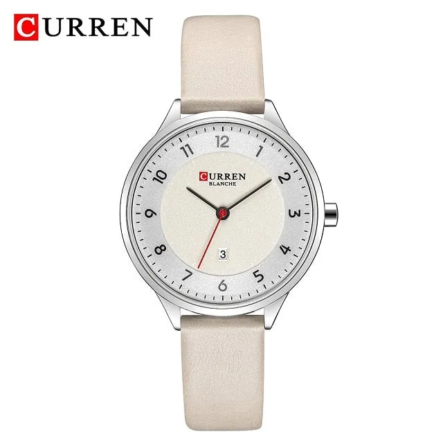 CURREN Brand Luxury Women Watches Ladies Wristwatch Ultra thin Quartz Leather Watch Woman Rose Gold Quartz-watch Clock