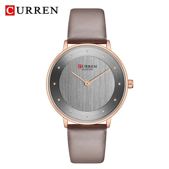 CURREN Brand Rose Gold Women Watches Luxury Dress Fashion Ladies Watch Leather Quartz Women Wristwatch Waterproof reloj mujer