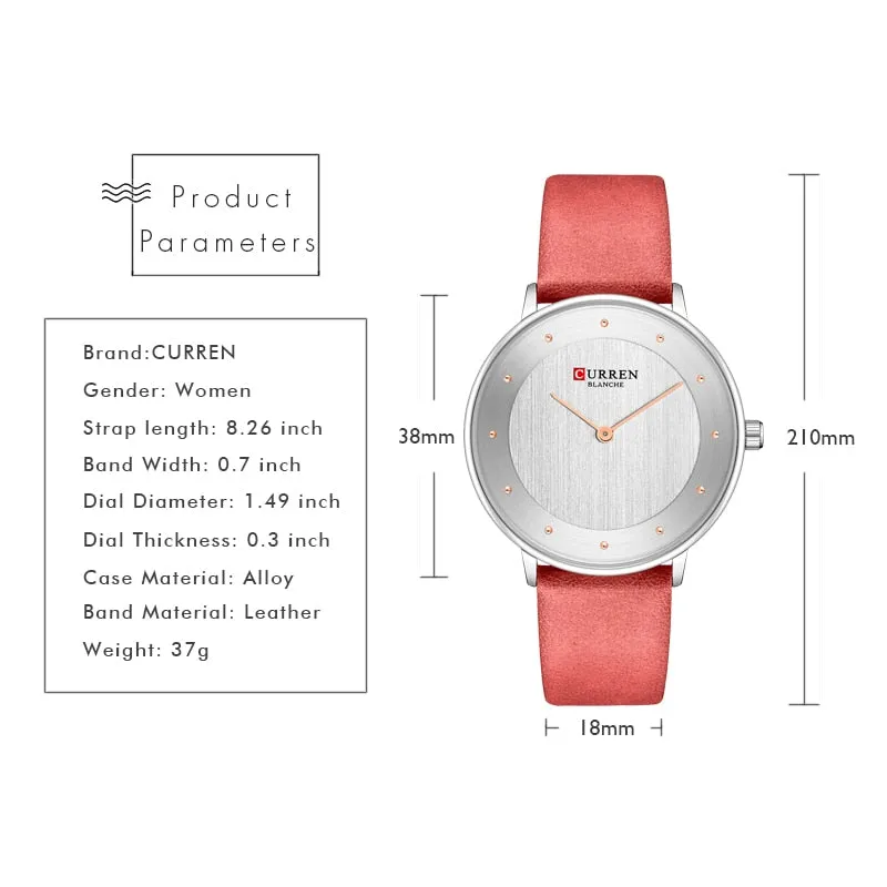 CURREN Brand Rose Gold Women Watches Luxury Dress Fashion Ladies Watch Leather Quartz Women Wristwatch Waterproof reloj mujer