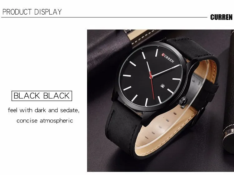 CURREN Fashion Simple Men Watch Top Brand Luxury Military Sport Wrist Watch Men Quartz Clock Mens Watches Waterproof Relogio