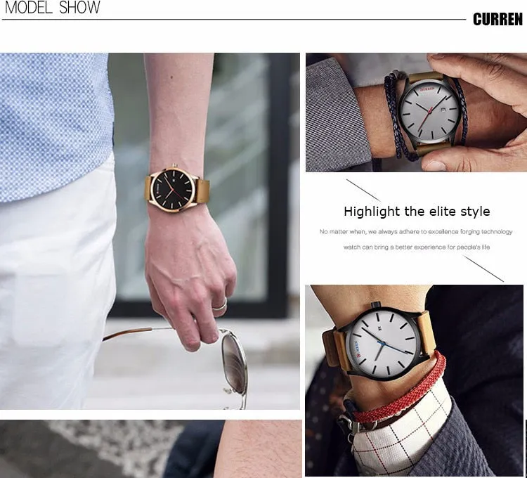 CURREN Fashion Simple Men Watch Top Brand Luxury Military Sport Wrist Watch Men Quartz Clock Mens Watches Waterproof Relogio