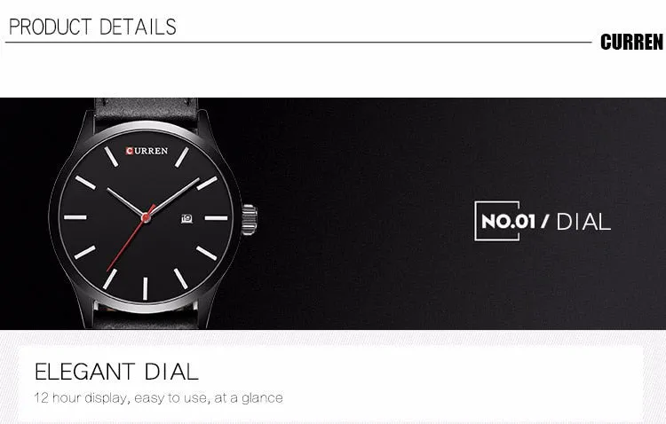 CURREN Fashion Simple Men Watch Top Brand Luxury Military Sport Wrist Watch Men Quartz Clock Mens Watches Waterproof Relogio