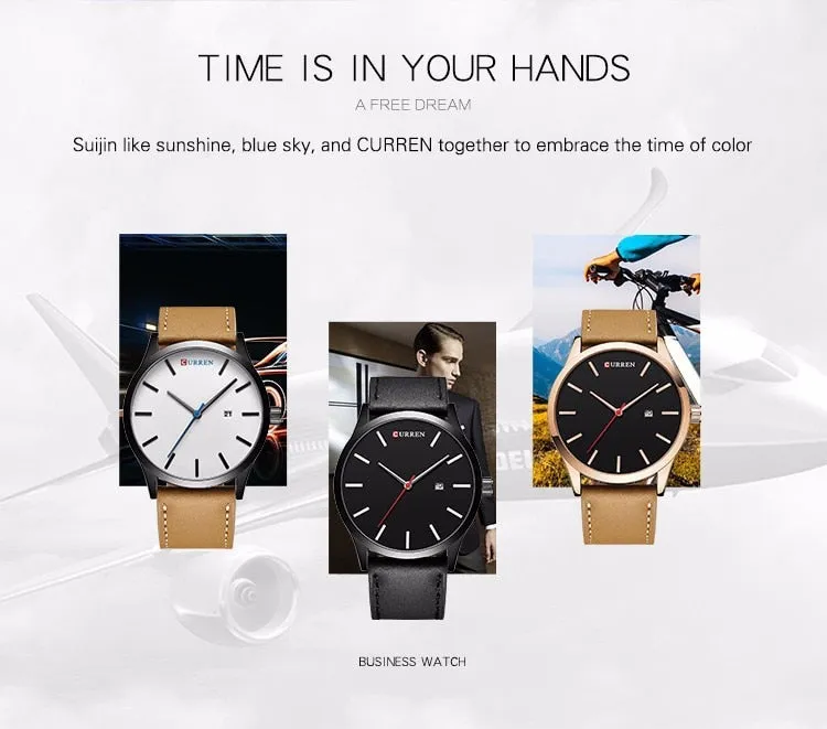 CURREN Fashion Simple Men Watch Top Brand Luxury Military Sport Wrist Watch Men Quartz Clock Mens Watches Waterproof Relogio