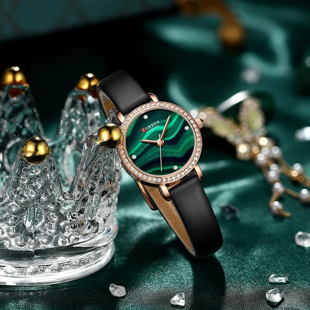 CURREN New 9083 Woman Watches 26mm Dial Green Bracelet Watches Top Brand Waterproof Women&#39;s Wristwatch relogio feminino