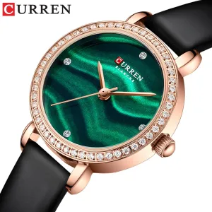 CURREN New 9083 Woman Watches 26mm Dial Green Bracelet Watches Top Brand Waterproof Women&#39;s Wristwatch relogio feminino