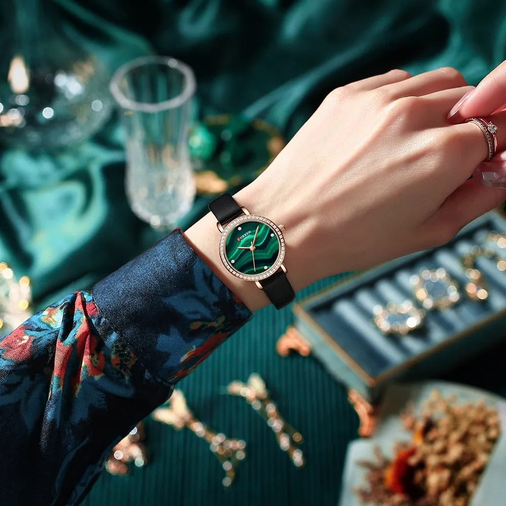 CURREN New 9083 Woman Watches 26mm Dial Green Bracelet Watches Top Brand Waterproof Women&#39;s Wristwatch relogio feminino