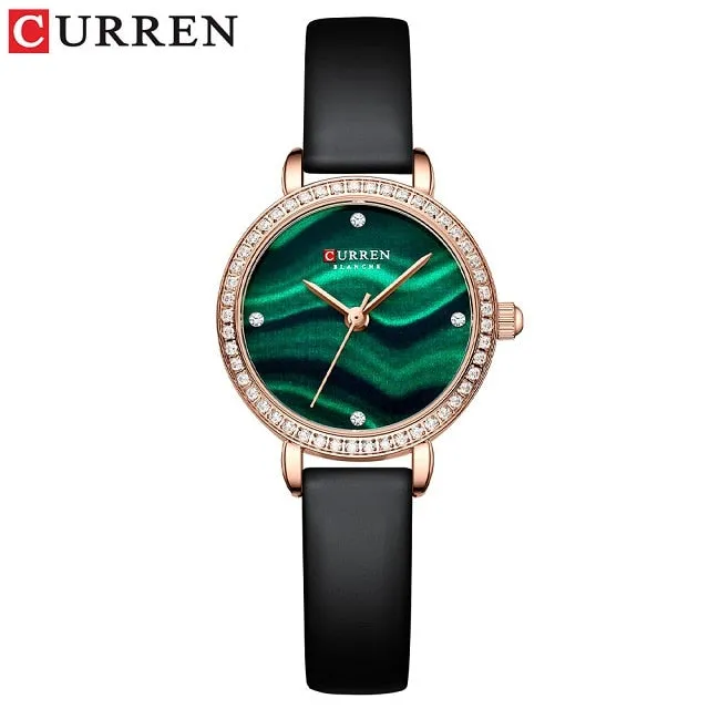 CURREN New 9083 Woman Watches 26mm Dial Green Bracelet Watches Top Brand Waterproof Women&#39;s Wristwatch relogio feminino