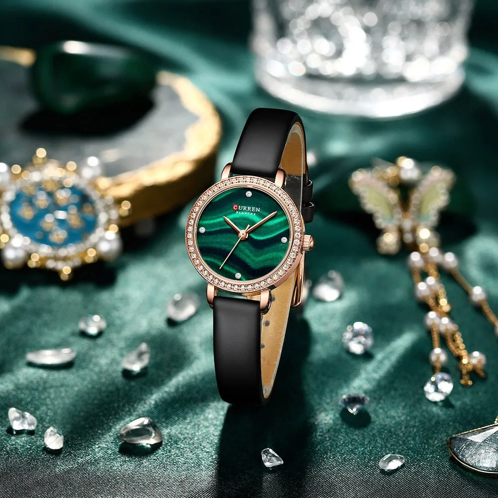 CURREN New 9083 Woman Watches 26mm Dial Green Bracelet Watches Top Brand Waterproof Women&#39;s Wristwatch relogio feminino