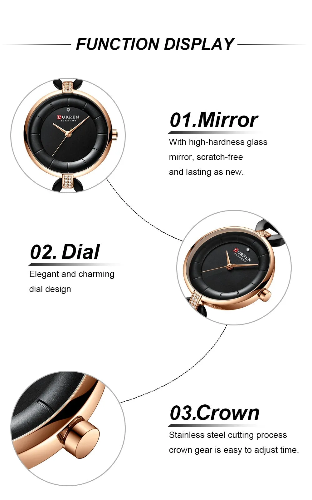 CURREN New Women Luxury Brand Watch Waterproof Fashion Lady Wristwatch for Woman Clock Ladies Quartz Watches Relogio Feminino