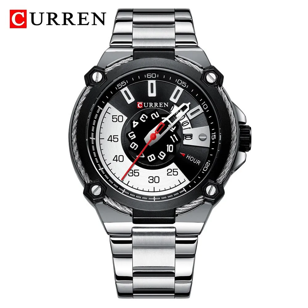 CURREN Watch Men Stainless Steel Sport Quartz Watches Top Brand Luxury Mens Fashion Waterproof Wrist Watches Relogio Masculino
