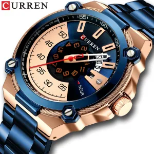 CURREN Watch Men Stainless Steel Sport Quartz Watches Top Brand Luxury Mens Fashion Waterproof Wrist Watches Relogio Masculino