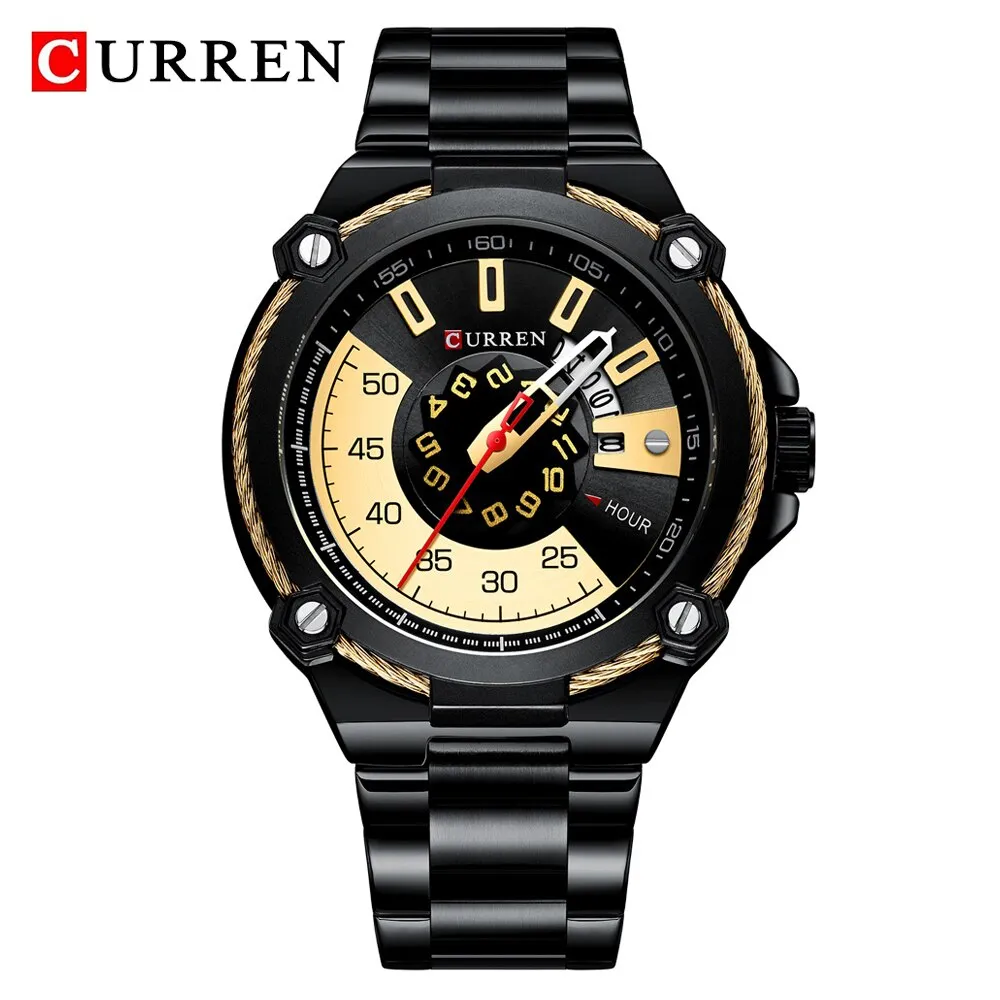 CURREN Watch Men Stainless Steel Sport Quartz Watches Top Brand Luxury Mens Fashion Waterproof Wrist Watches Relogio Masculino