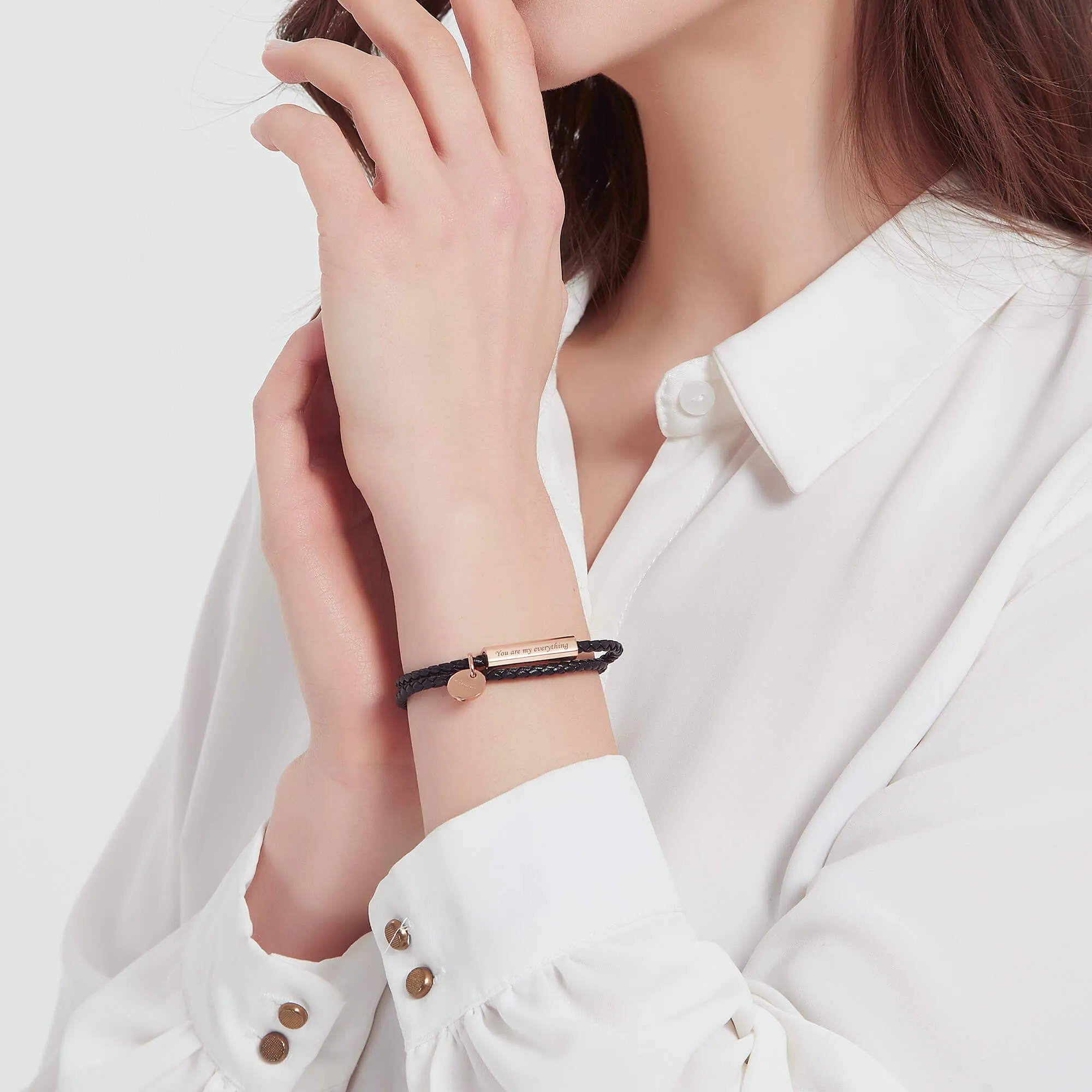 Customizable Name Design Ricordi Italian Leather Wrap Bracelet