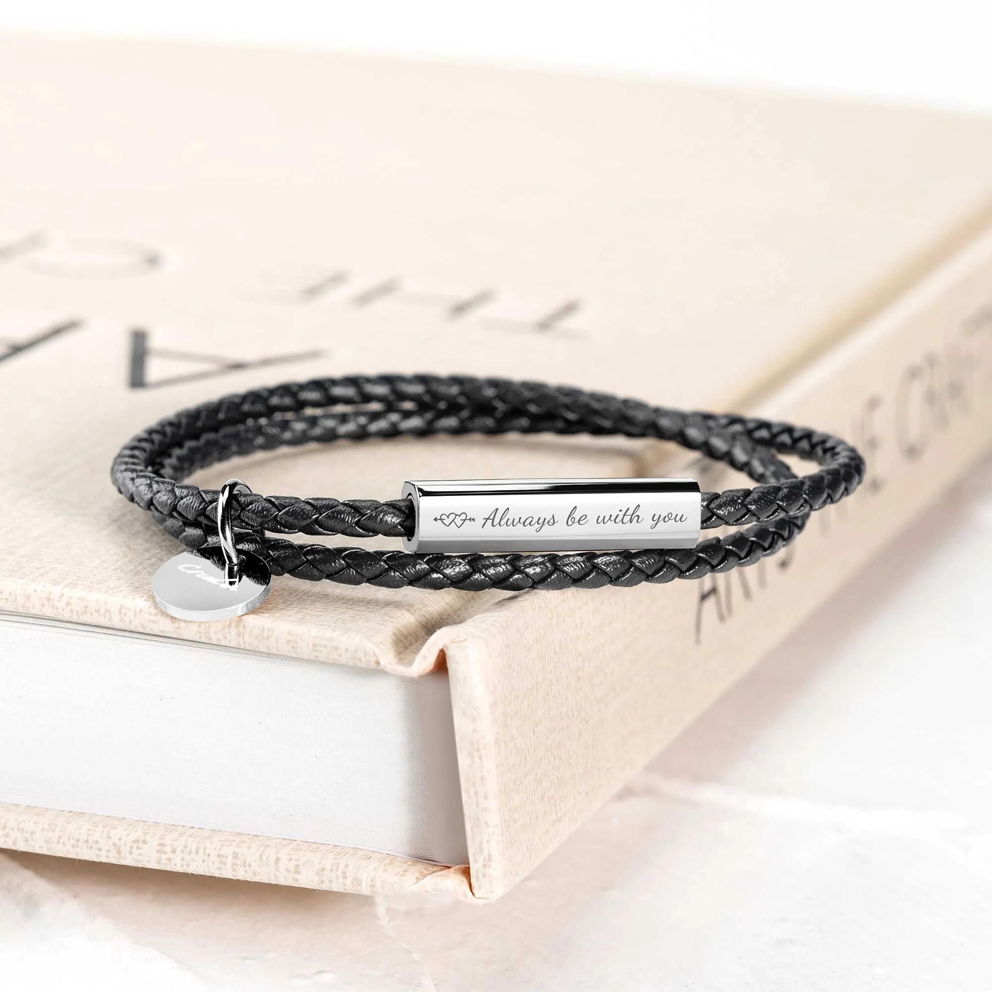 Customizable Name Design Ricordi Italian Leather Wrap Bracelet