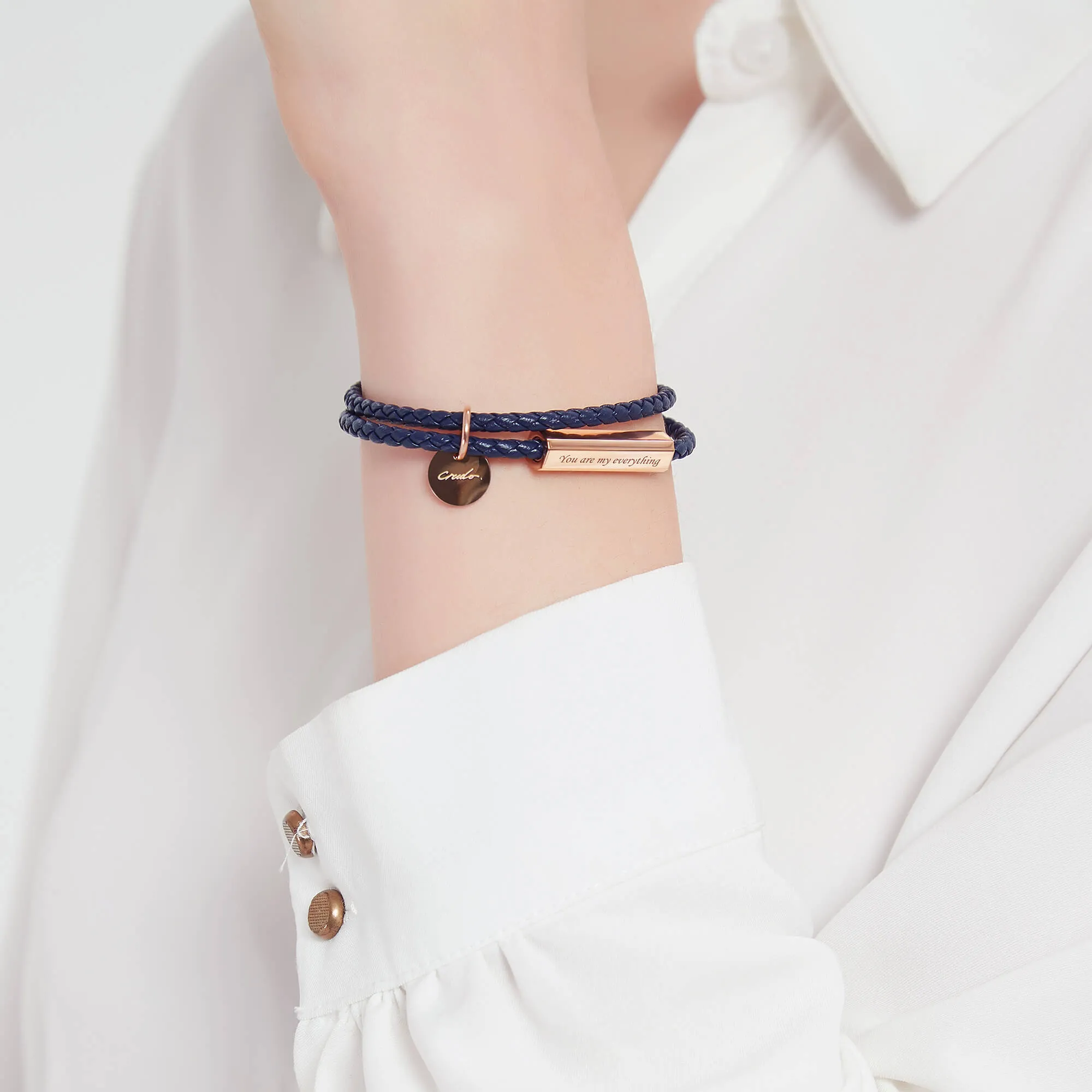 Customizable Name Design Ricordi Italian Leather Wrap Bracelet
