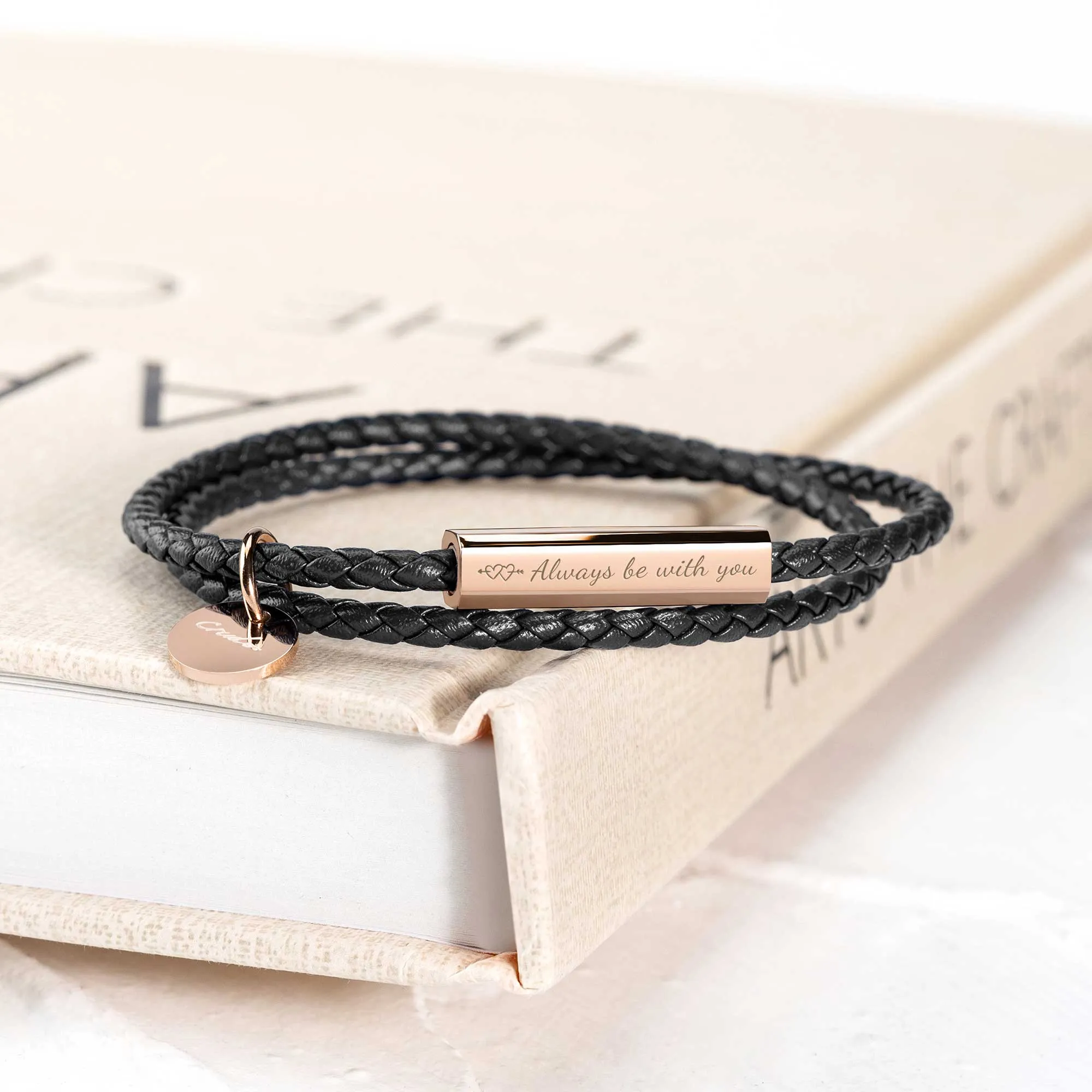 Customizable Name Design Ricordi Italian Leather Wrap Bracelet