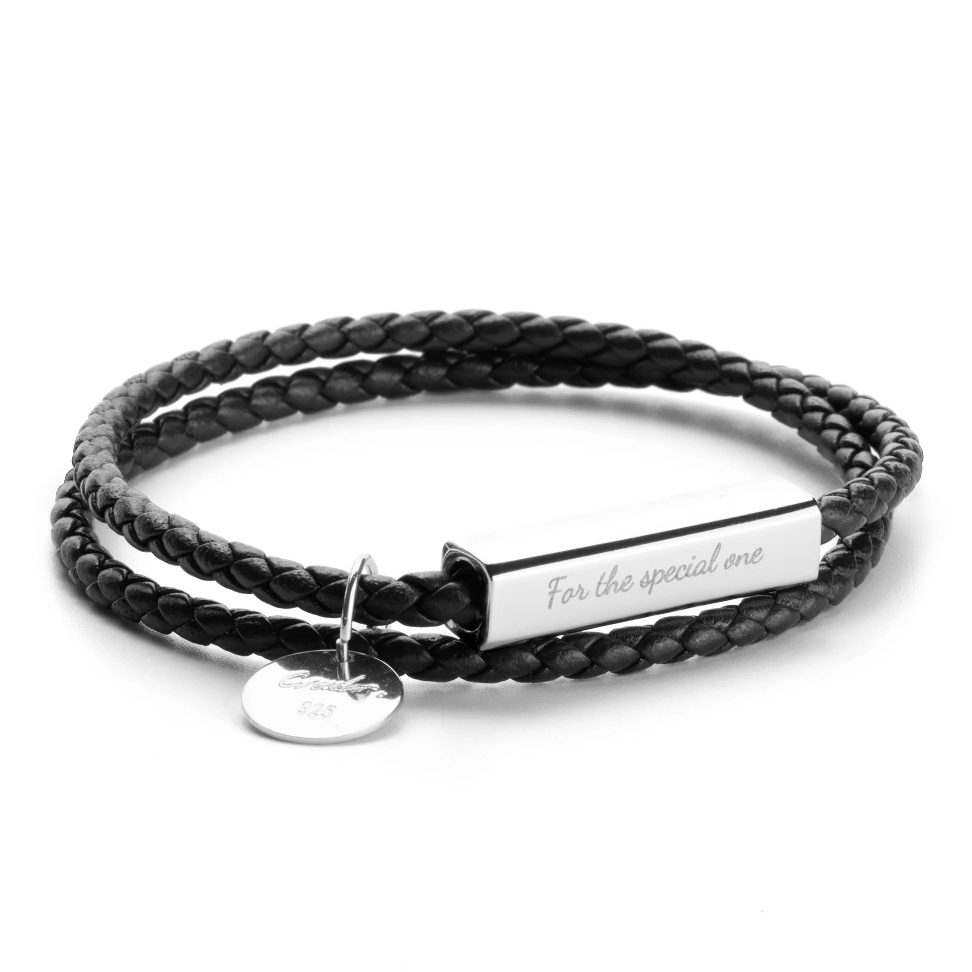 Customizable Name Design Ricordi Italian Leather Wrap Bracelet