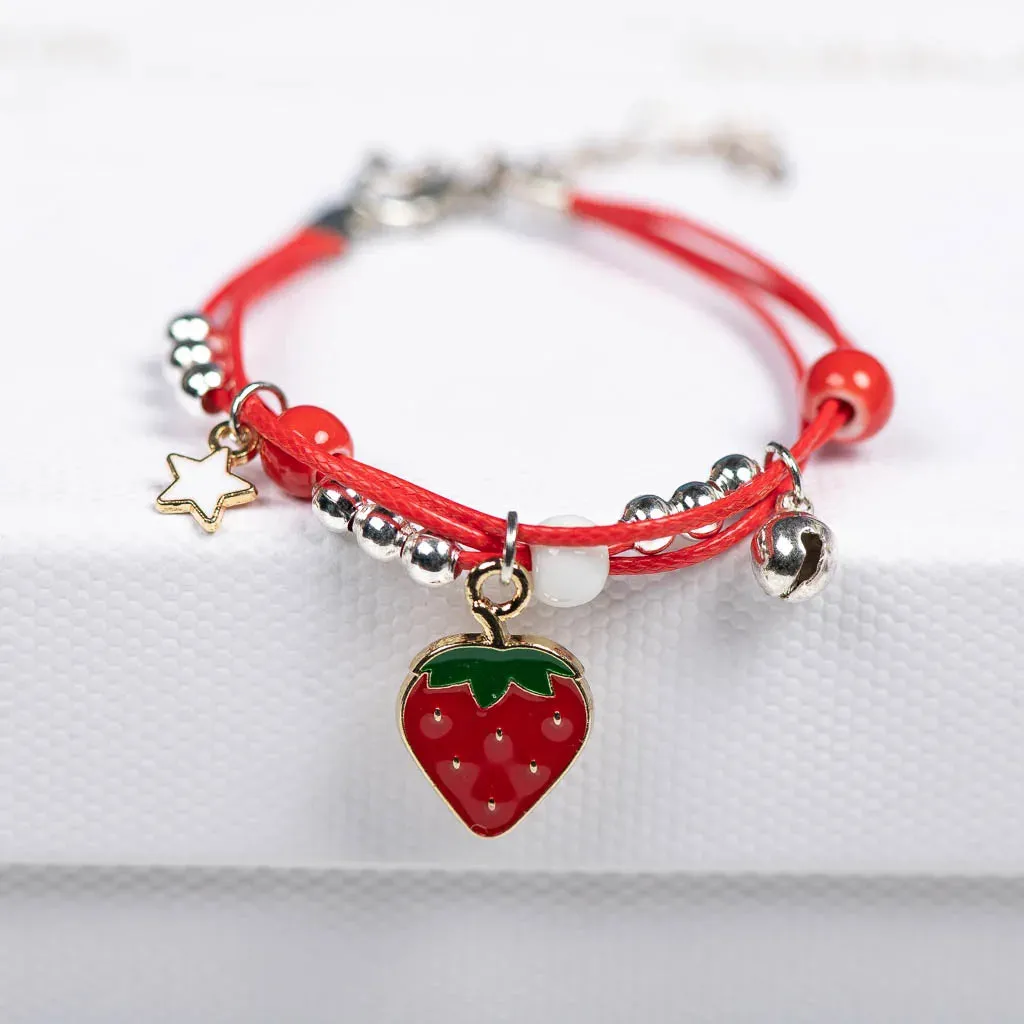 Cute Metal Drip Glaze Pendant Hand-Wowen Gift Bracelets Bangles For Women Girl Children Wholesale #MZ101