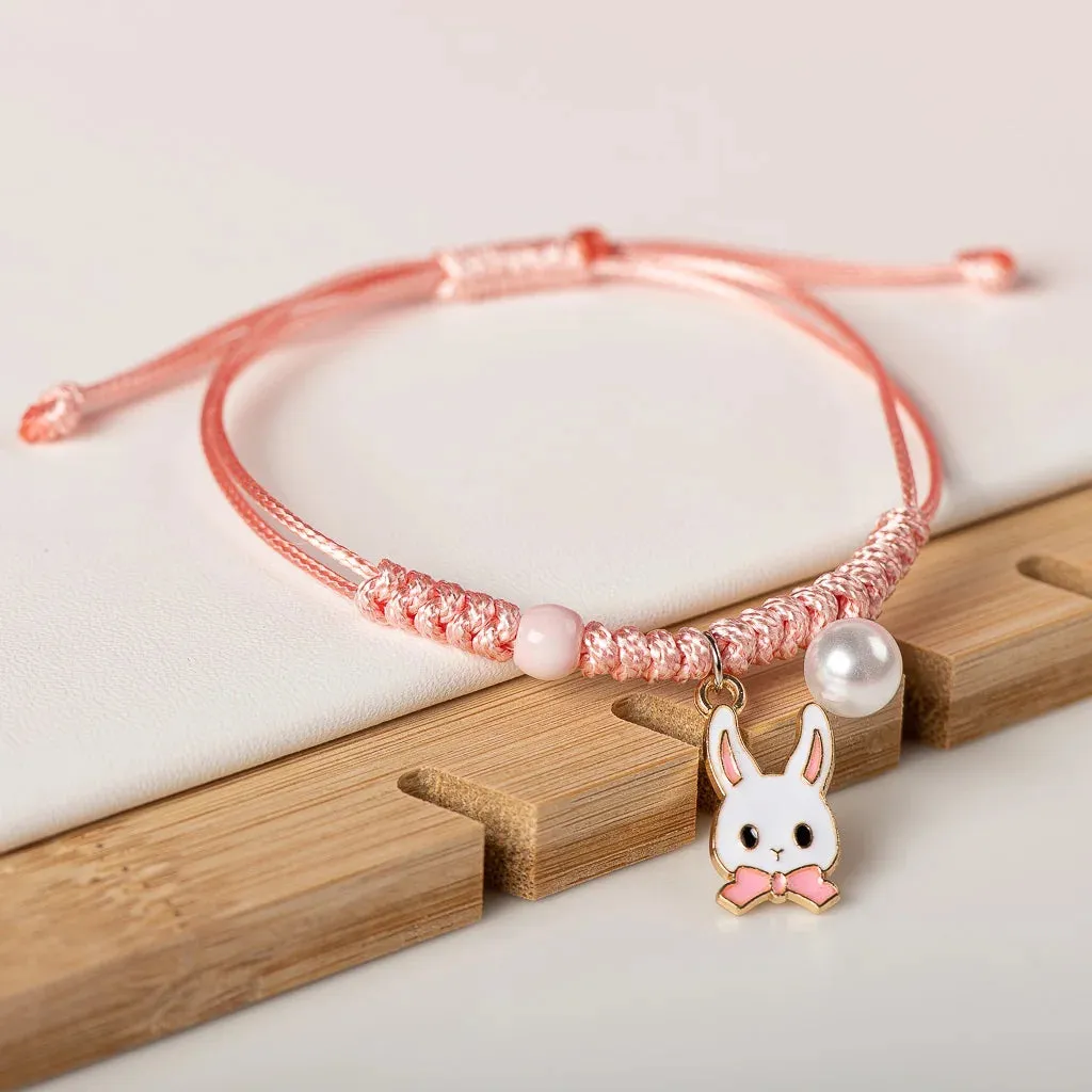Cute Metal Drip Glaze Pendant Hand-Wowen Gift Bracelets Bangles For Women Girl Children Wholesale #MZ101