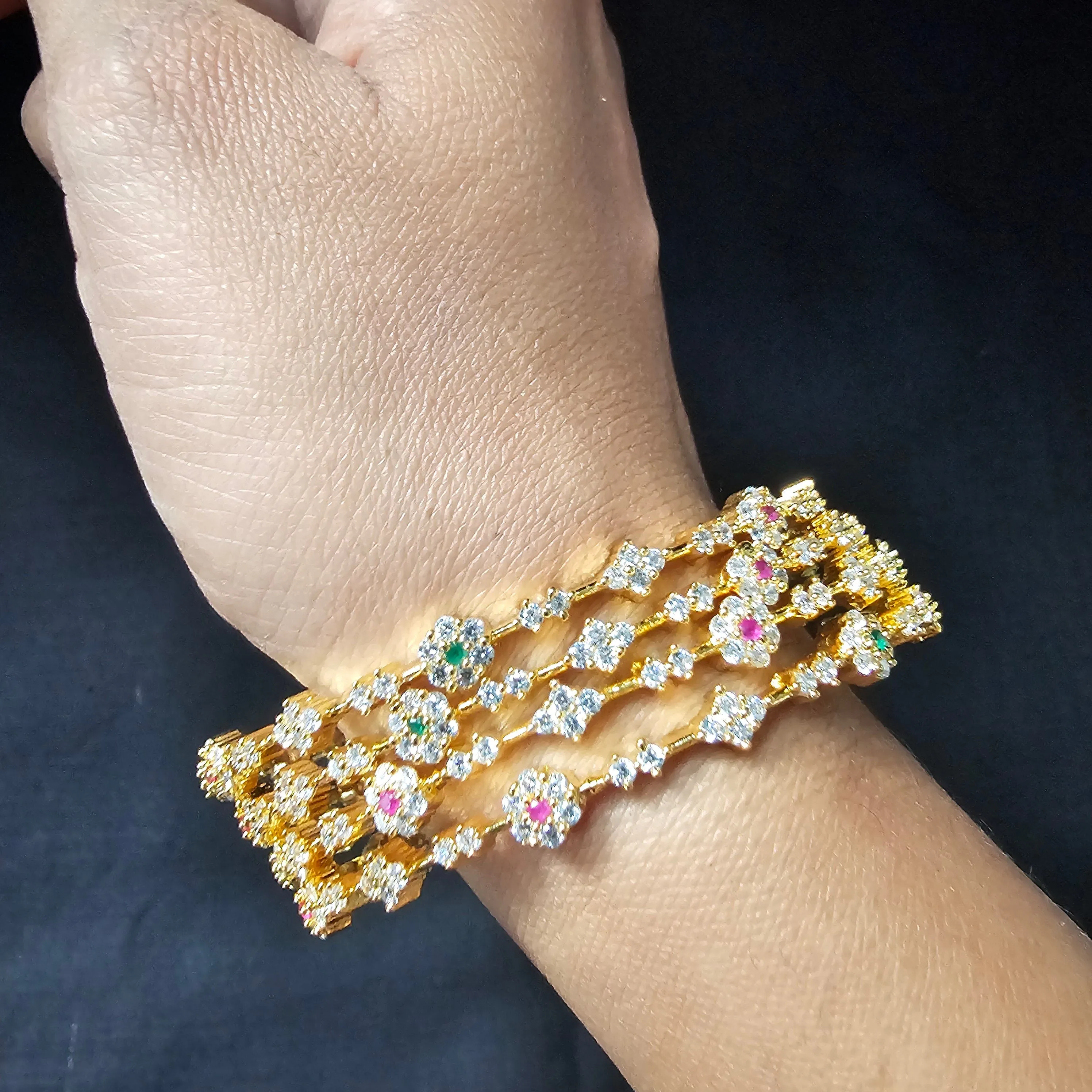 CZ 4 Bangles set