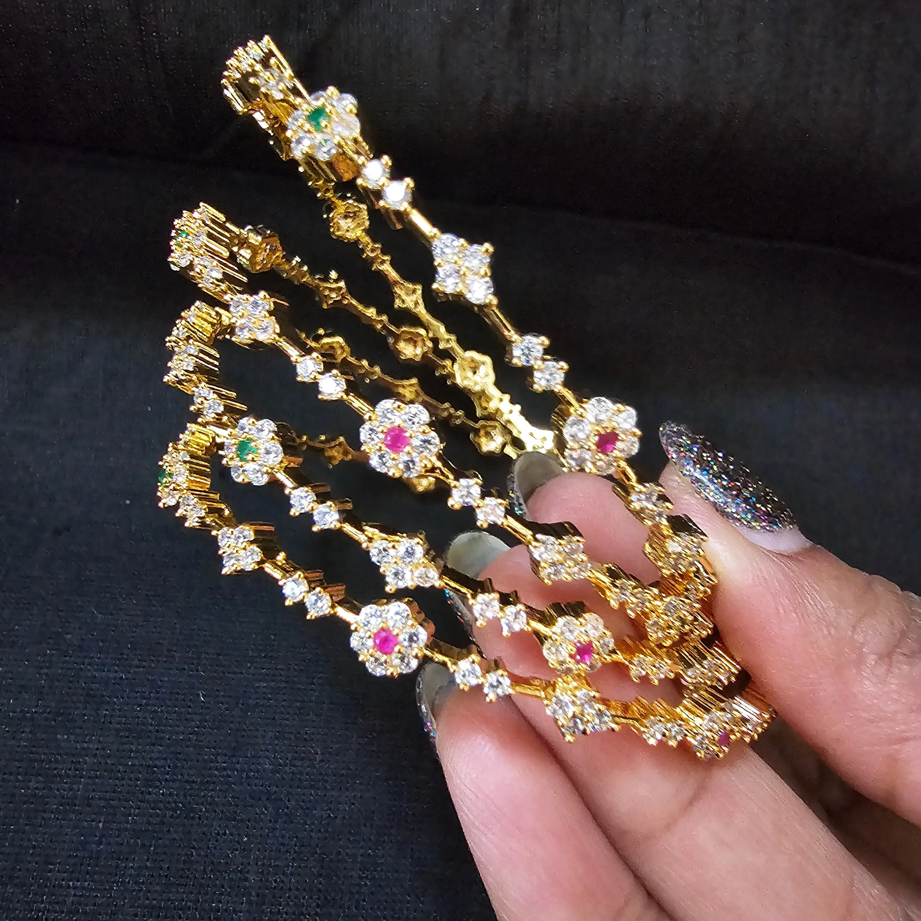 CZ 4 Bangles set