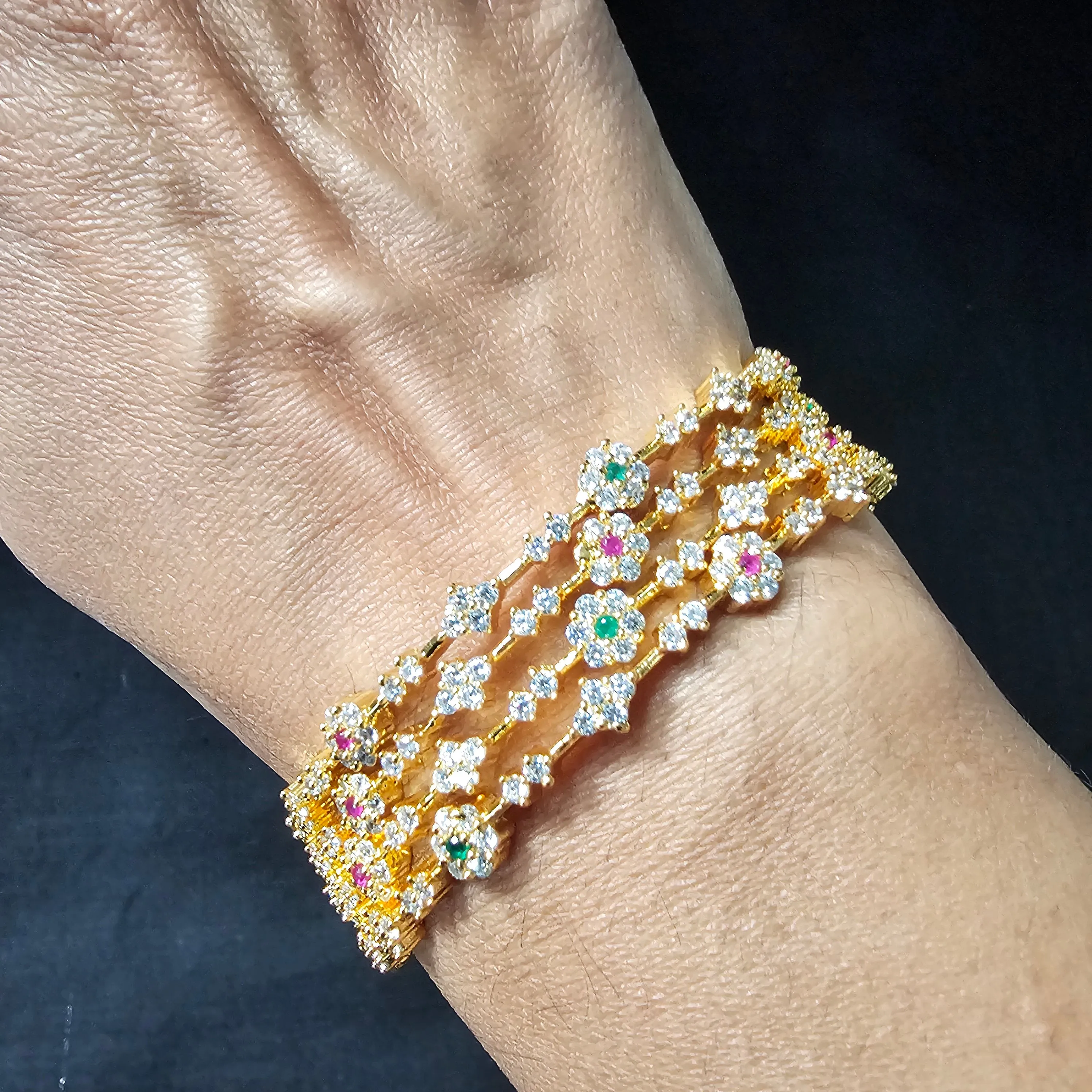 CZ 4 Bangles set