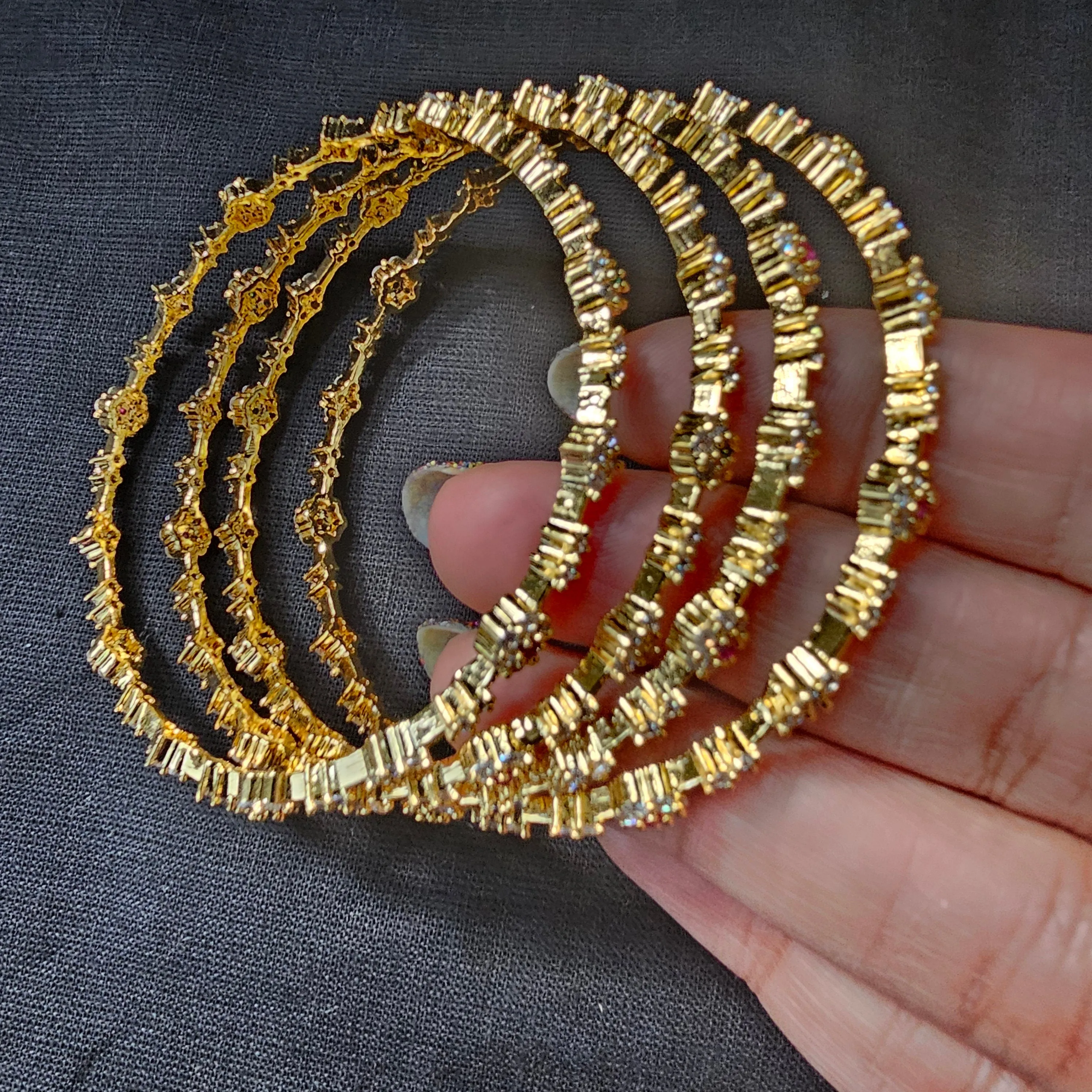 CZ 4 Bangles set
