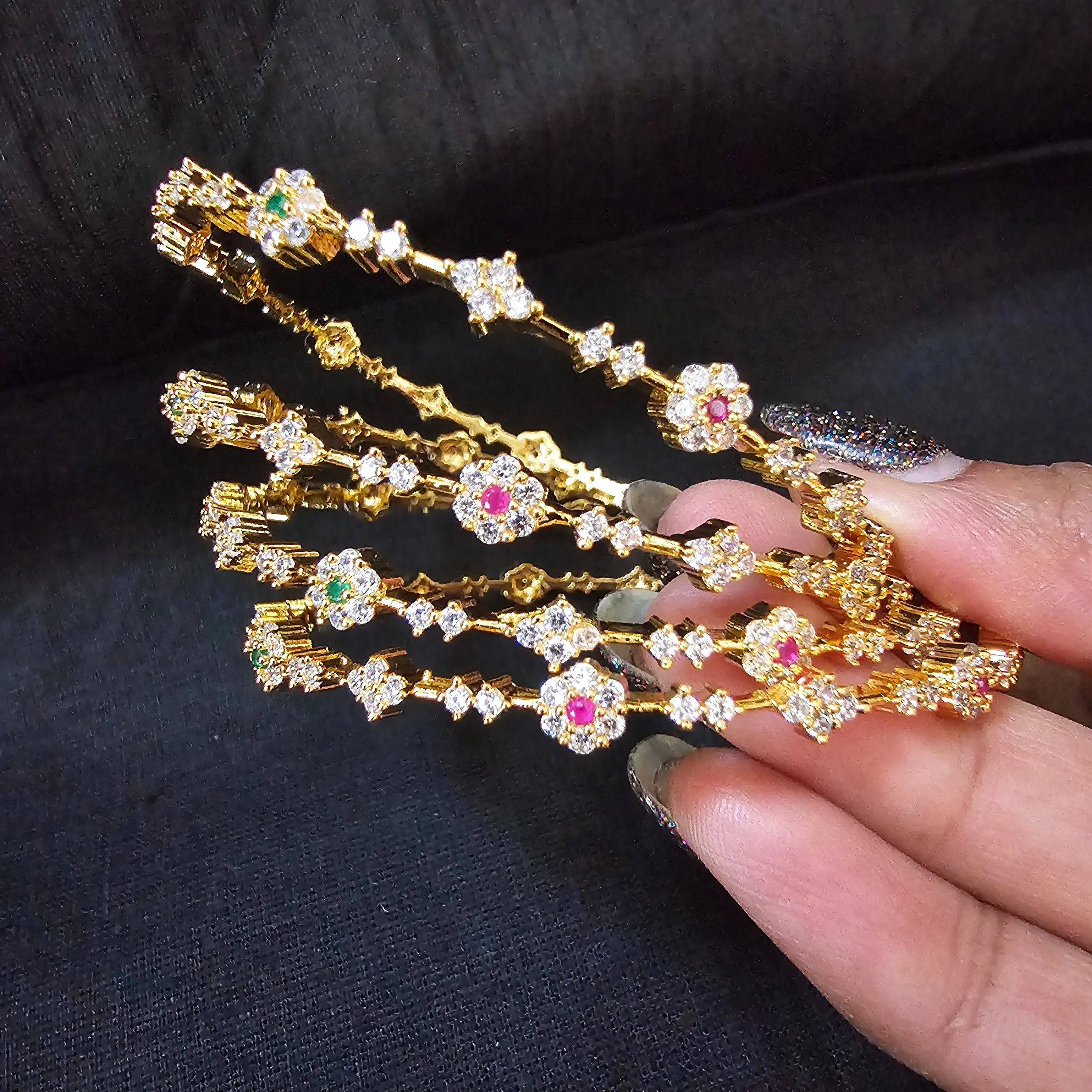 CZ 4 Bangles set