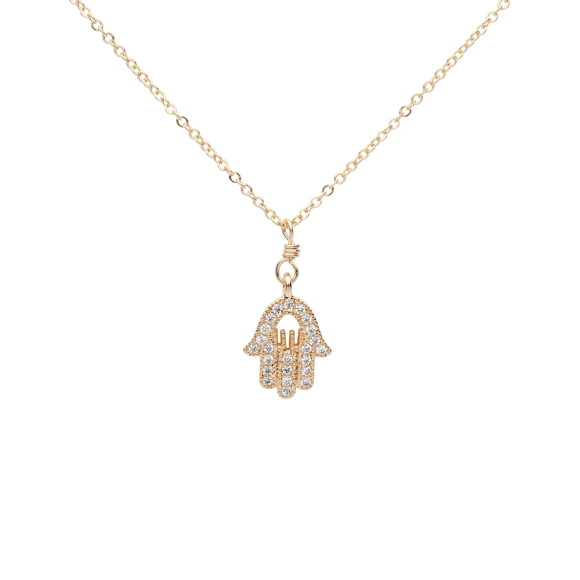 CZ Khamsa Necklace