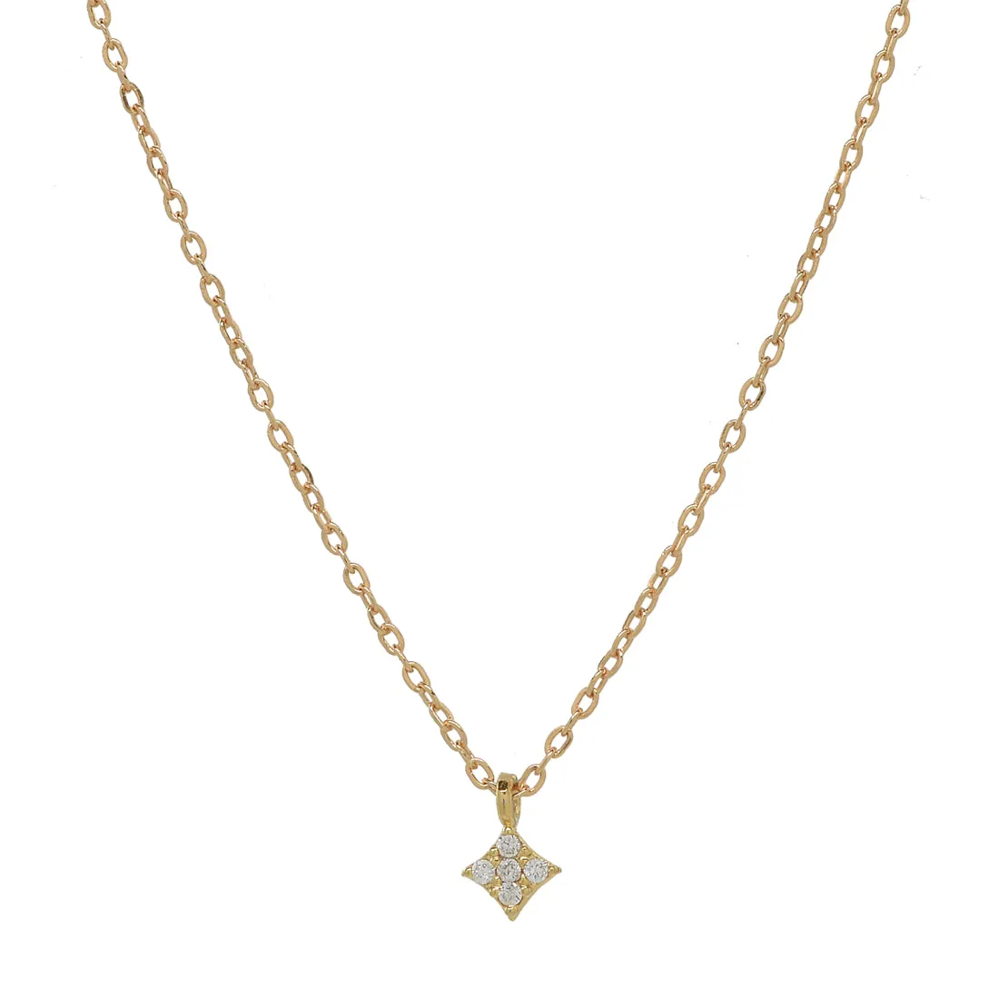 CZ Tiny Rhombus Necklace