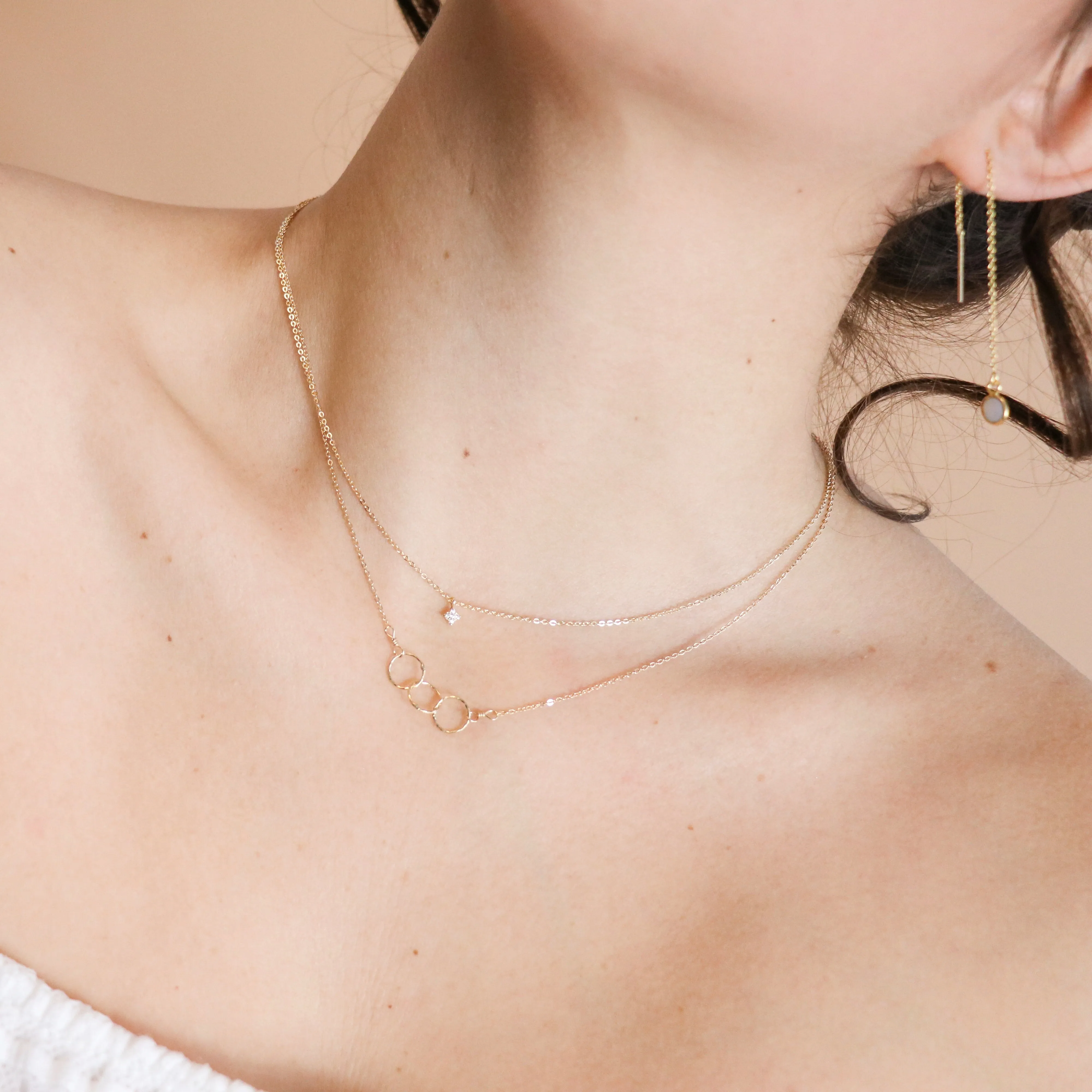 CZ Tiny Rhombus Necklace