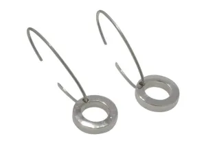 D-Hoop Silver Circle Earrings